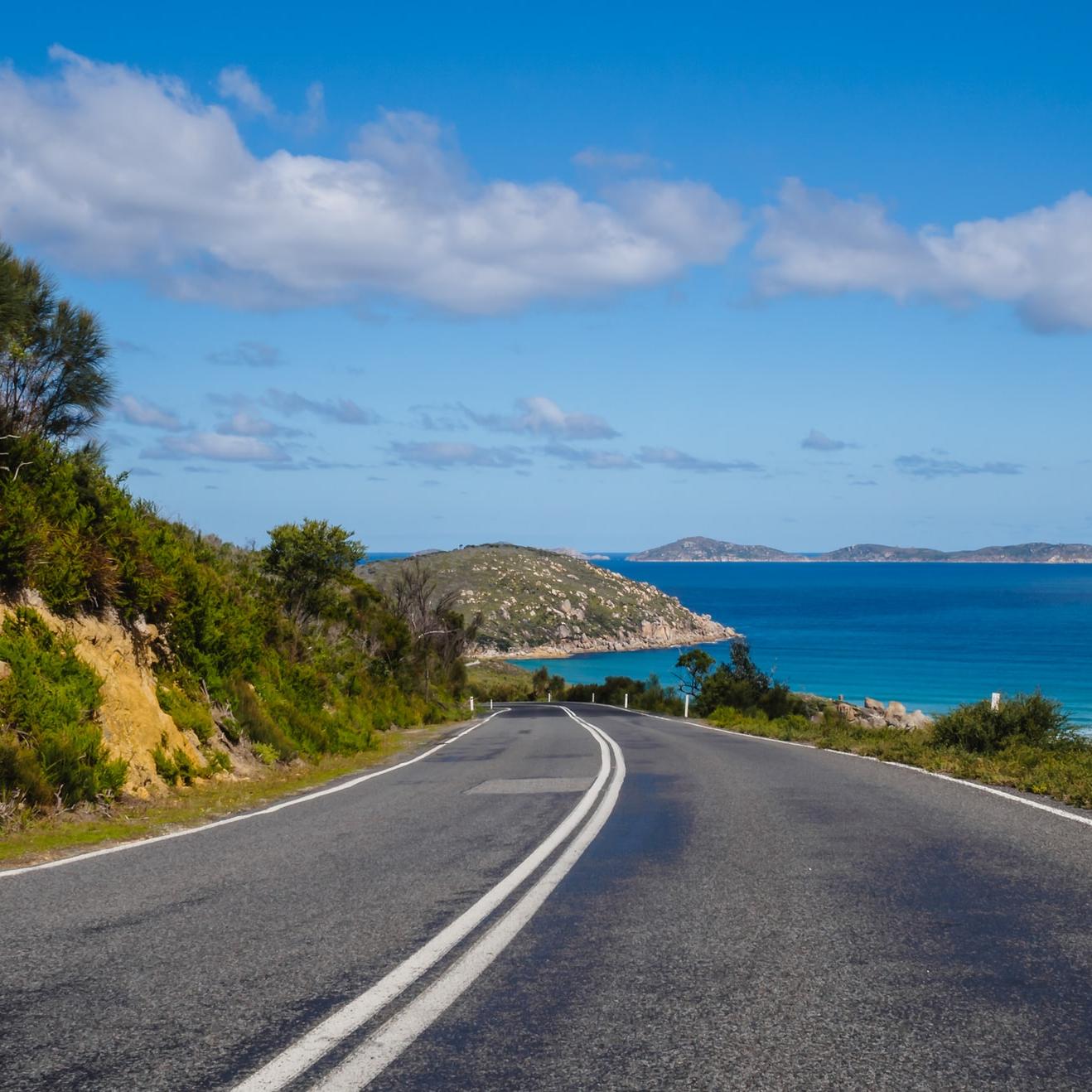 curved road near cliff